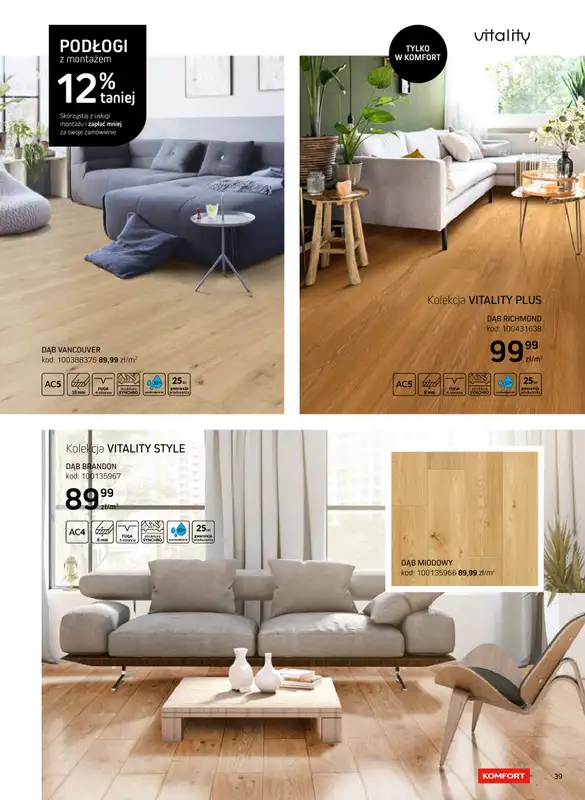 Komfort - gazetka promocyjna Katalog podłogi i drzwi 2024/2025 od poniedziałku 01.01 do środy 31.12 - strona 39