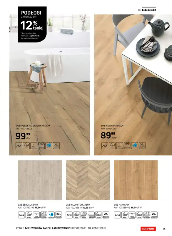 Komfort - gazetka promocyjna Katalog podłogi i drzwi 2024/2025 od poniedziałku 01.01 do środy 31.12 - strona 45