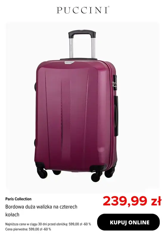 Puccini - gazetka promocyjna Walizki do -70% od czwartku 31.07 do czwartku 07.08 - strona 7