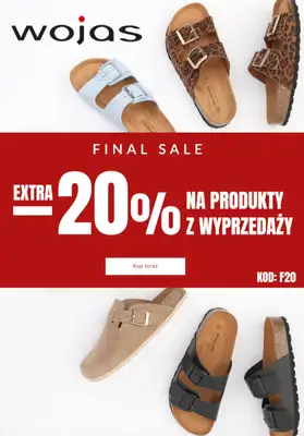 Wojas - gazetka promocyjna Extra -20% na produkty z wyprzedaży od czwartku 31.07 do wtorku 05.08