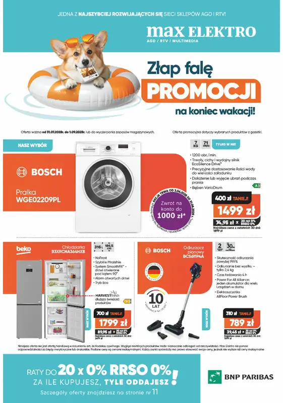 Max Elektro - gazetka promocyjna Gazetka od czwartku 31.07 do poniedziałku 01.09