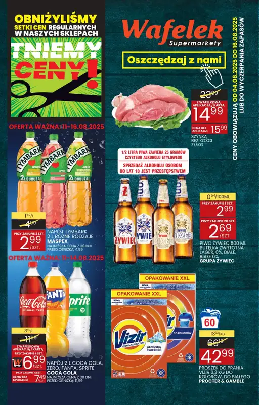 Wafelek - gazetka promocyjna Gazetka od poniedziałku 04.08 do soboty 16.08