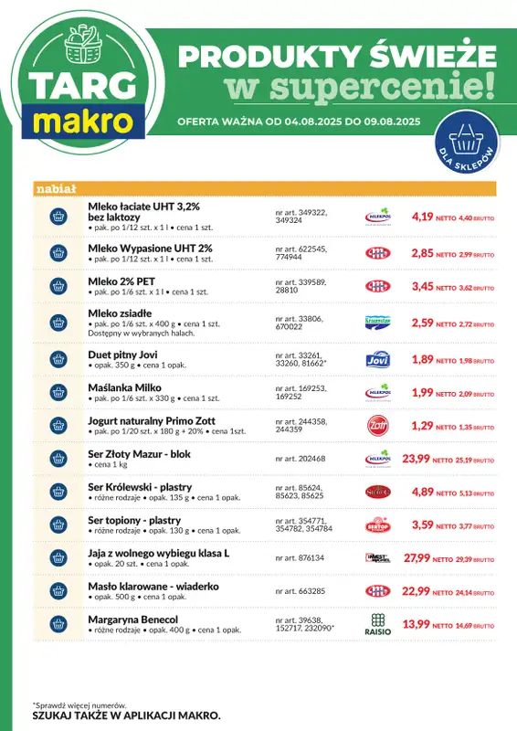 Makro - gazetka promocyjna Targ MAKRO - oferta świeża w super cenach! od poniedziałku 04.08 do soboty 09.08 - strona 8