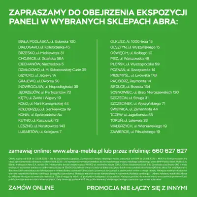 Abra Meble - gazetka promocyjna Panele w super cenach od piątku 08.08 do poniedziałku 25.08 - strona 20 Abra Meble - gazetka promocyjna Panele w super cenach od piątku 08.08 do poniedziałku 25.08 - strona 20
