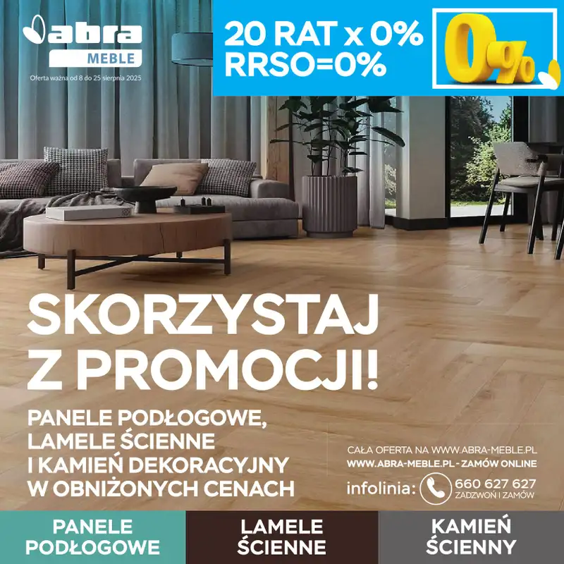 Abra Meble - gazetka promocyjna Panele w super cenach od piątku 08.08 do poniedziałku 25.08
