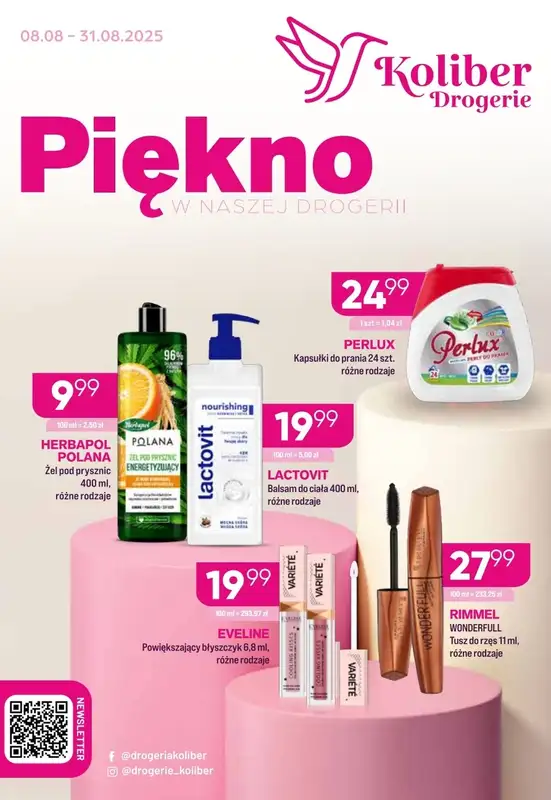 Drogerie Koliber - gazetka promocyjna Gazetka od piątku 08.08 do niedzieli 31.08