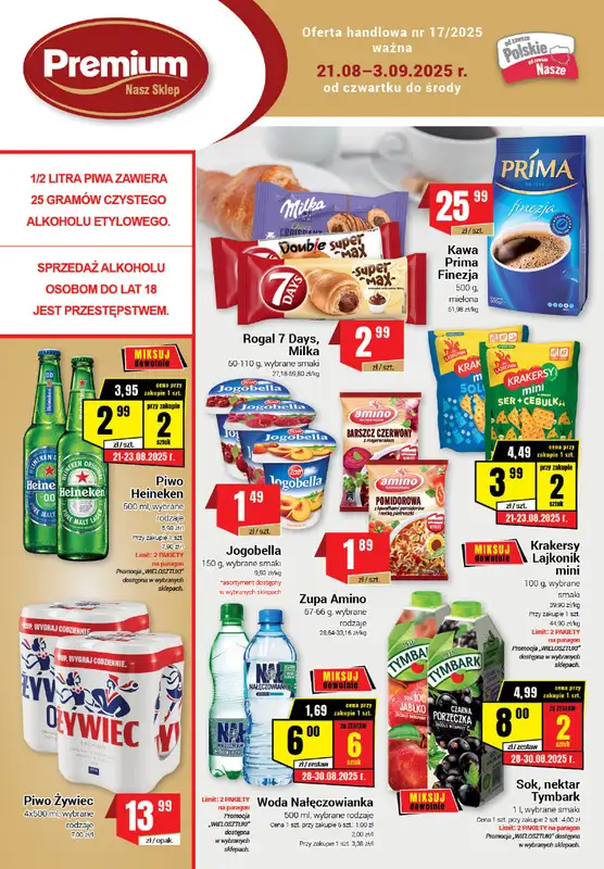 Premium - gazetka promocyjna Gazetka Premium od czwartku 21.08 do środy 03.09
