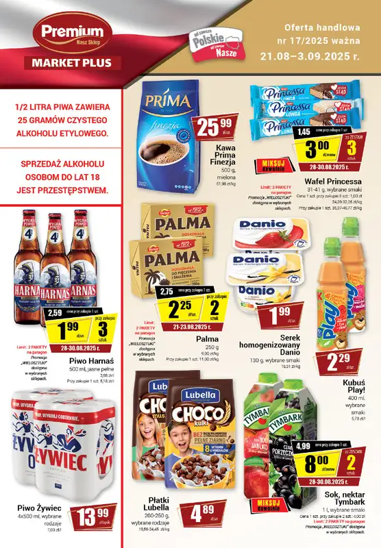 Premium - gazetka promocyjna Gazetka Premium Market Plus od czwartku 21.08 do środy 03.09