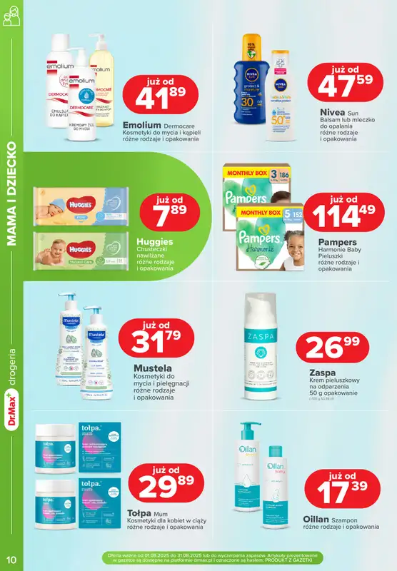 Dr.Max Drogeria - gazetka promocyjna Gazetka od piątku 08.08 do niedzieli 31.08 - strona 10