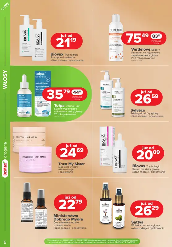 Dr.Max Drogeria - gazetka promocyjna Gazetka od piątku 08.08 do niedzieli 31.08 - strona 6