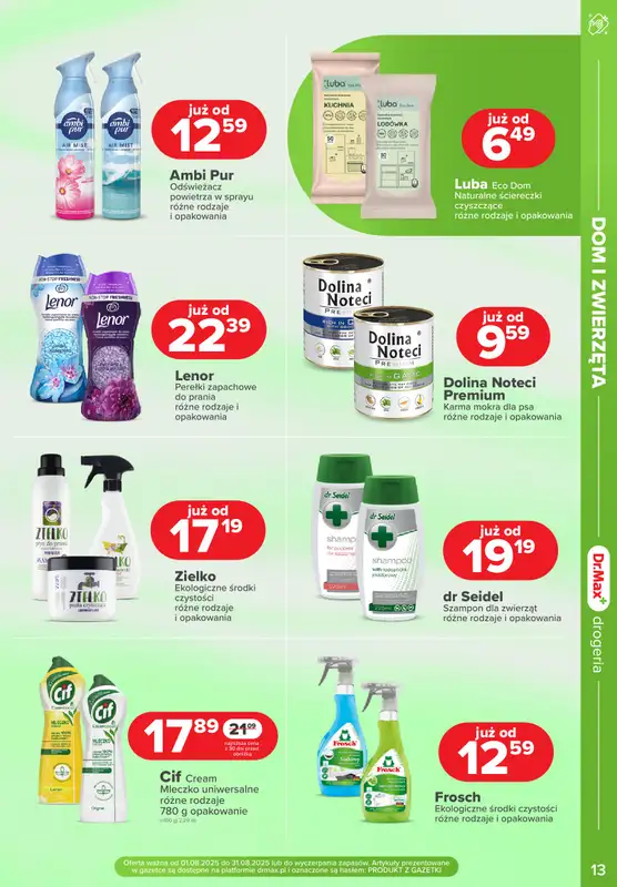 Dr.Max Drogeria - gazetka promocyjna Gazetka od piątku 08.08 do niedzieli 31.08 - strona 13
