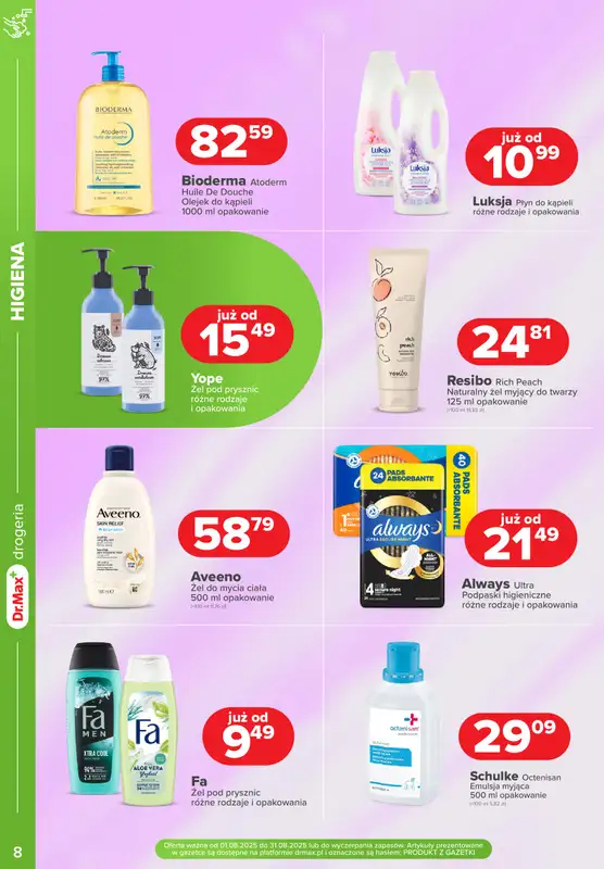 Dr.Max Drogeria - gazetka promocyjna Gazetka od piątku 08.08 do niedzieli 31.08 - strona 8