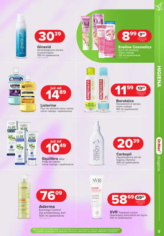 Dr.Max Drogeria - gazetka promocyjna Gazetka od piątku 08.08 do niedzieli 31.08 - strona 9