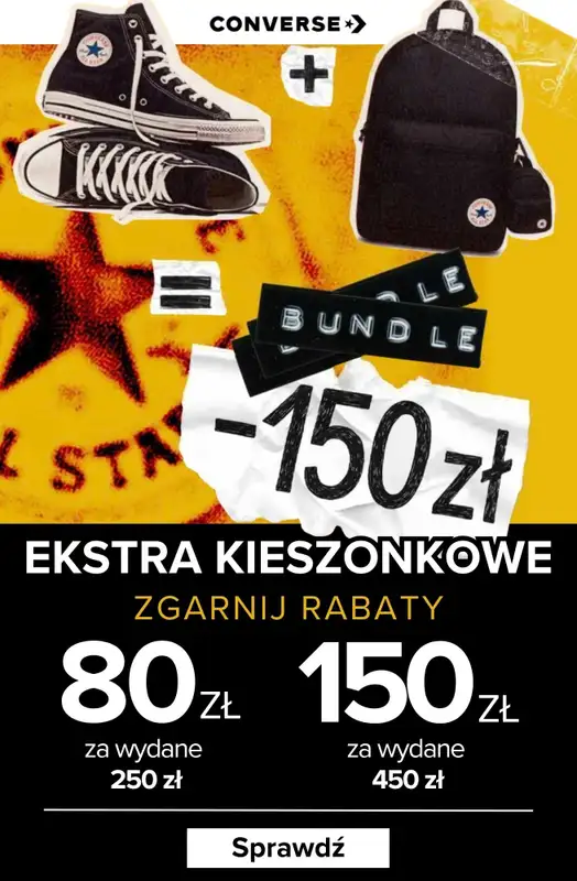 Converse - gazetka promocyjna Rabaty do 150 zł na powrót do szkoły! od piątku 08.08 