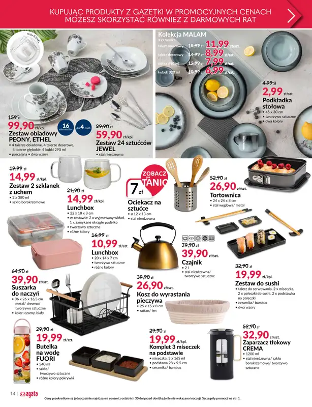 Salony Agata - gazetka promocyjna Gazetka od poniedziałku 11.08 do niedzieli 31.08 - strona 14