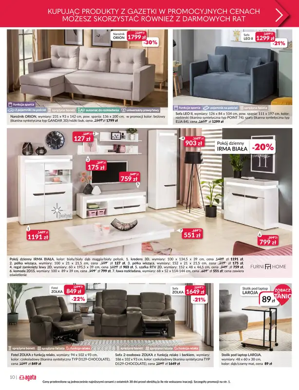 Salony Agata - gazetka promocyjna Gazetka od poniedziałku 11.08 do niedzieli 31.08 - strona 10