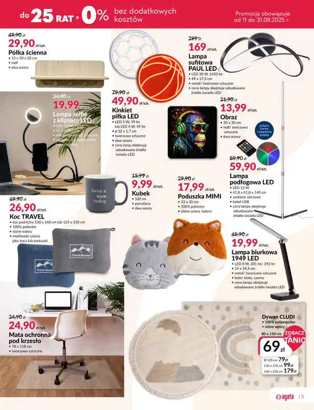Salony Agata - gazetka promocyjna Gazetka od poniedziałku 11.08 do niedzieli 31.08 - strona 5