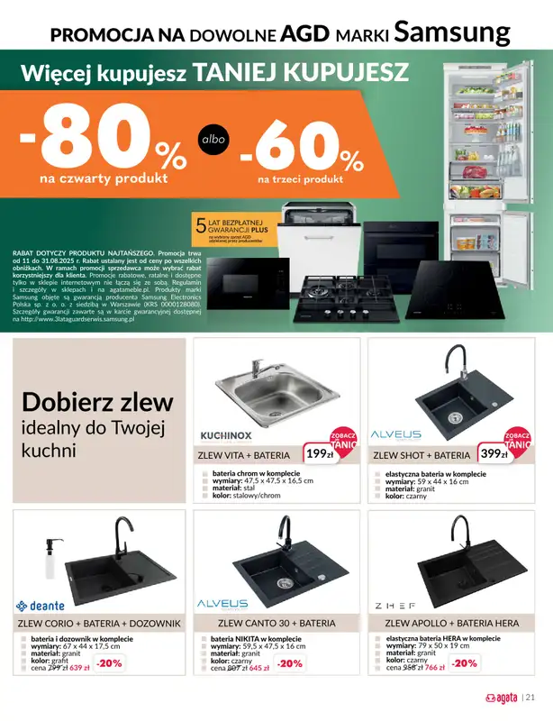 Salony Agata - gazetka promocyjna Gazetka od poniedziałku 11.08 do niedzieli 31.08 - strona 21