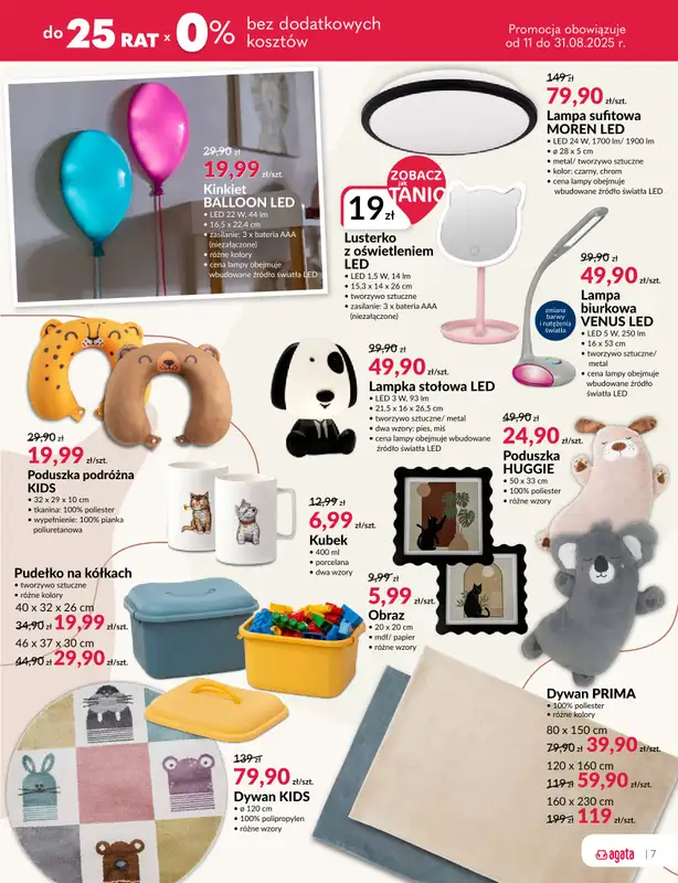 Salony Agata - gazetka promocyjna Gazetka od poniedziałku 11.08 do niedzieli 31.08 - strona 7