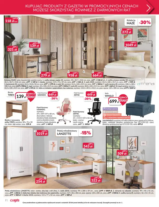 Salony Agata - gazetka promocyjna Gazetka od poniedziałku 11.08 do niedzieli 31.08 - strona 2