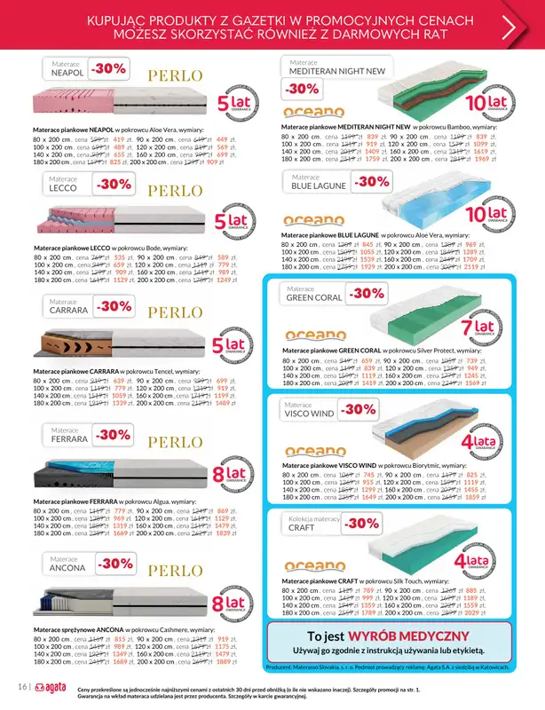Salony Agata - gazetka promocyjna Gazetka od poniedziałku 11.08 do niedzieli 31.08 - strona 16