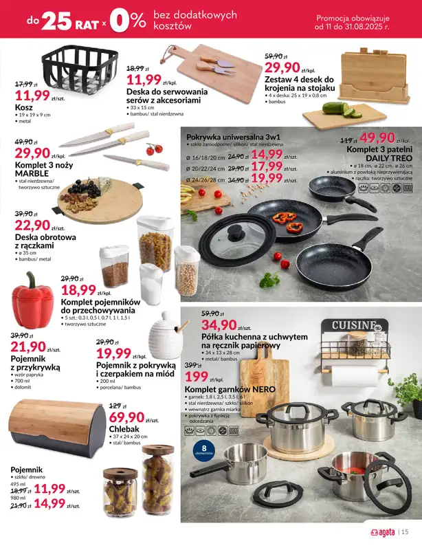 Salony Agata - gazetka promocyjna Gazetka od poniedziałku 11.08 do niedzieli 31.08 - strona 15
