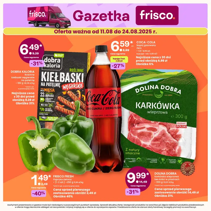 Frisco - gazetka promocyjna Gazetka od poniedziałku 11.08 do niedzieli 24.08