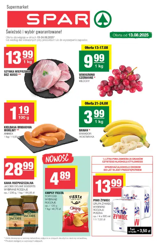 SPAR - gazetka promocyjna Gazetka od środy 13.08 do niedzieli 24.08