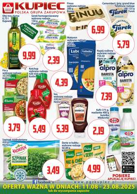 Kupiec - gazetka promocyjna Oferta plakatowa od poniedziałku 11.08 do soboty 23.08