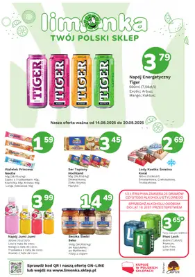 Limonka - gazetka promocyjna Gazetka od czwartku 14.08 do środy 20.08 Limonka - gazetka promocyjna Gazetka od czwartku 14.08 do środy 20.08