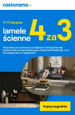 Castorama - gazetka promocyjna Lamele ścienne 4 za 3 - tylko online! od wtorku 12.08 do niedzieli 17.08 Castorama - gazetka promocyjna Lamele ścienne 4 za 3 - tylko online! od wtorku 12.08 do niedzieli 17.08