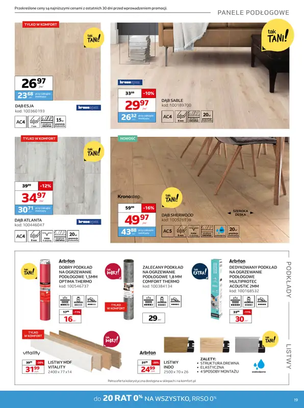 Komfort - gazetka promocyjna Gazetka od środy 13.08 do wtorku 16.09 - strona 19