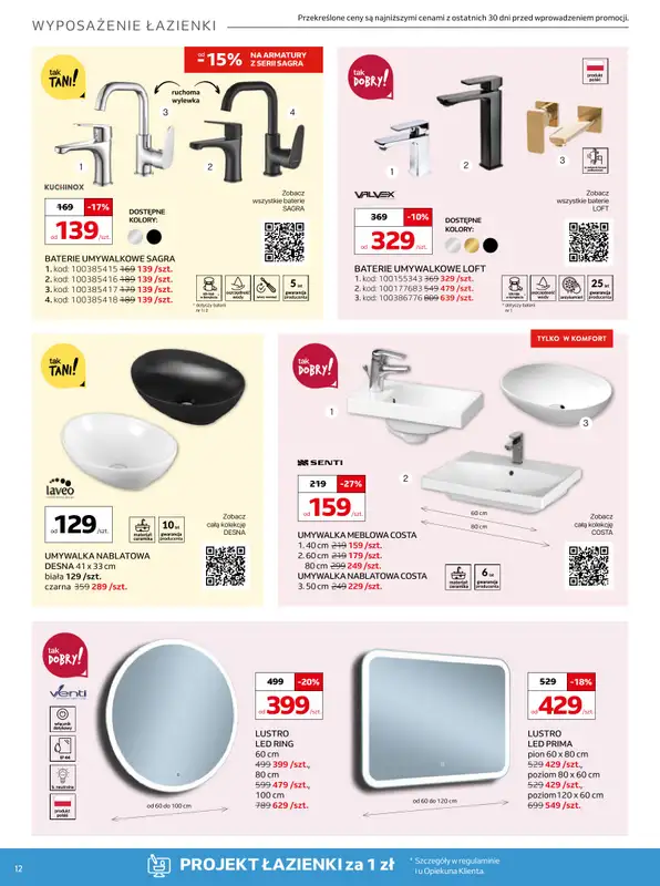 Komfort - gazetka promocyjna Gazetka od środy 13.08 do wtorku 16.09 - strona 12