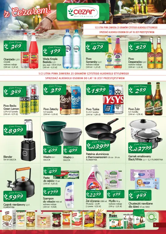 CEZAR Delikatesy - gazetka promocyjna Gazetka od czwartku 14.08 do środy 27.08 - strona 5