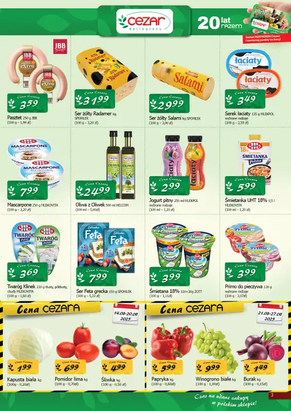 CEZAR Delikatesy - gazetka promocyjna Gazetka od czwartku 14.08 do środy 27.08 - strona 3