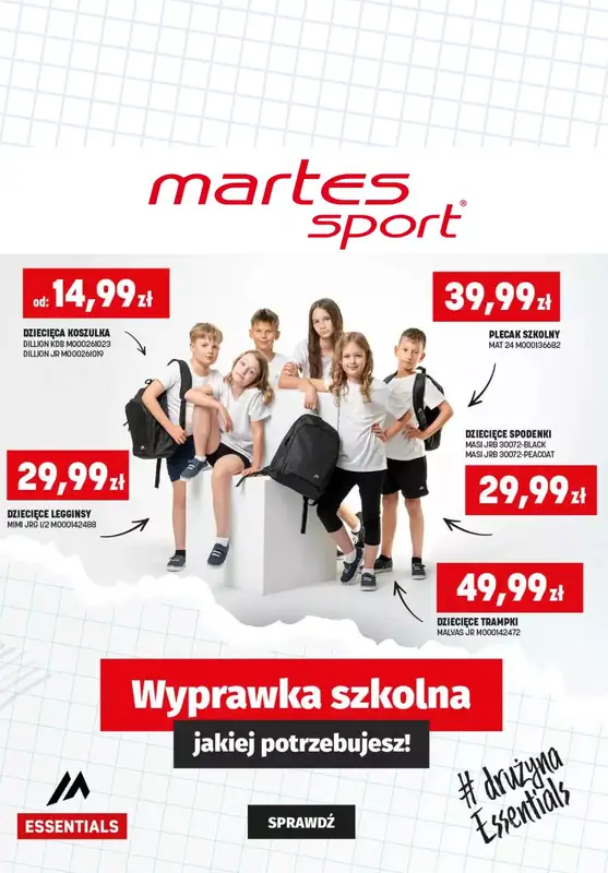 Martes Sport - gazetka promocyjna Wyprawka szkolna od środy 13.08 