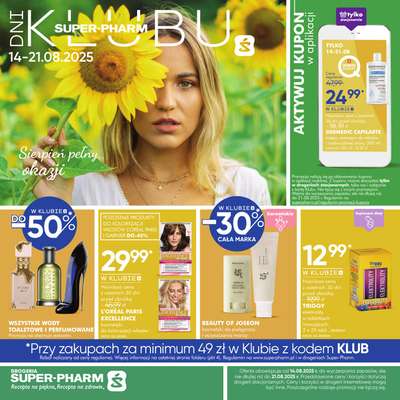 Super-Pharm - gazetka promocyjna Dni Klubu od czwartku 14.08 do czwartku 21.08