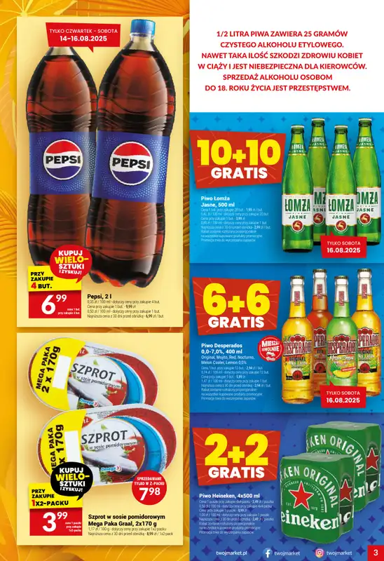 Twój Market - gazetka promocyjna Gazetka od środy 13.08 do wtorku 19.08 - strona 3