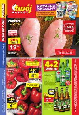 Twój Market - gazetka promocyjna Gazetka od środy 13.08 do wtorku 19.08