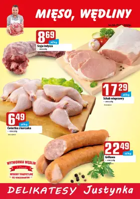 Delikatesy Justynka - gazetka promocyjna Gazetka od czwartku 14.08 do niedzieli 17.08 Delikatesy Justynka - gazetka promocyjna Gazetka od czwartku 14.08 do niedzieli 17.08