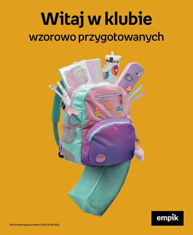 Empik - gazetka promocyjna Plecaki od czwartku 14.08 do wtorku 26.08