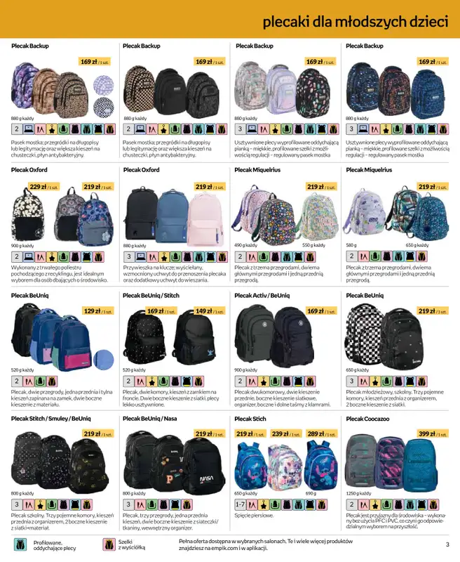 Empik - gazetka promocyjna Plecaki od czwartku 14.08 do wtorku 26.08 - strona 3