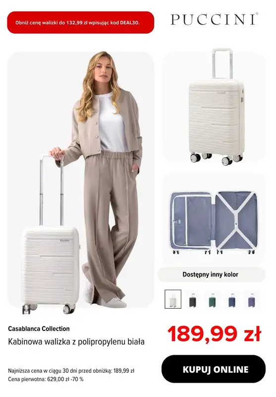 Puccini - gazetka promocyjna Extra -30% na wybrane walizki od czwartku 14.08 do poniedziałku 25.08 - strona 2