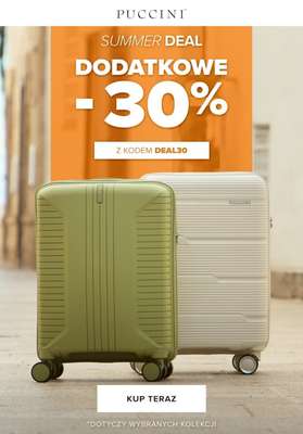 Puccini - gazetka promocyjna Extra -30% na wybrane walizki od czwartku 14.08 do poniedziałku 25.08