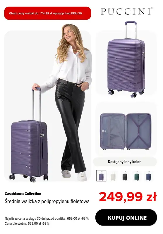 Puccini - gazetka promocyjna Extra -30% na wybrane walizki od czwartku 14.08 do poniedziałku 25.08 - strona 3