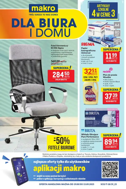 Makro - gazetka promocyjna Oferta dla biura i domu od wtorku 19.08 do poniedziałku 15.09