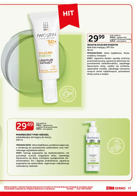 Ziko Dermo - gazetka promocyjna Gazetka od czwartku 21.08 do środy 03.09 - strona 17