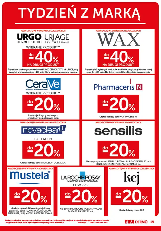 Ziko Dermo - gazetka promocyjna Gazetka od czwartku 21.08 do środy 03.09 - strona 19