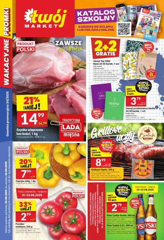 Twój Market - gazetka promocyjna Gazetka od środy 20.08 do wtorku 26.08
