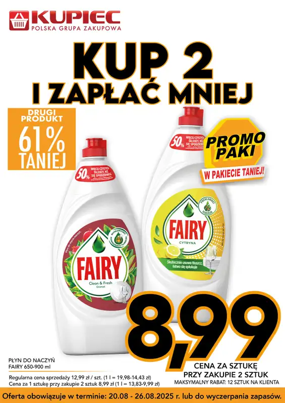Kupiec - gazetka promocyjna Promopaki od środy 20.08 do wtorku 26.08